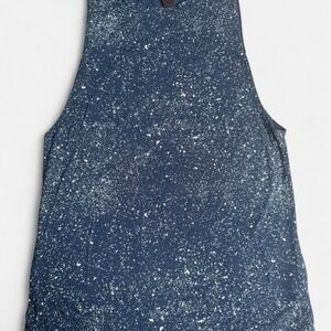 Adidas navy blue tank top with white speckles, Small